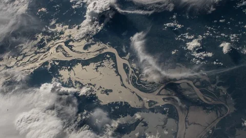 Amazon river and lakes satellite view Video stock 102560645