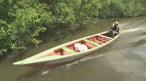 Amazon river boat 스톡 동영상 35340412