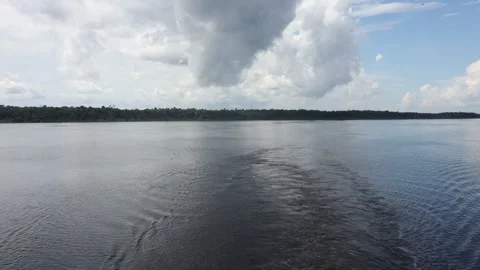 The Amazon river - on a boat, moving slowly Stock Footage 279191629