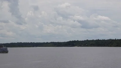 The Amazon river - on a boat, moving slowly Stock Footage 279191780