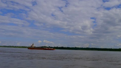 On the Amazon River Stock Footage 94946595