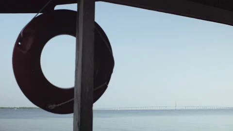 Amazon River with Rio Negro Bridge Vídeo Stock 164045223