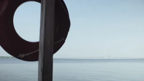 Amazon River with Rio Negro Bridge Vídeo Stock 164045526