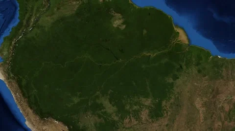 Amazon River from space zoom Stock Footage 43946083