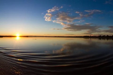 Amazon river sunrise Stock Photos