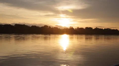 Amazon river sunset hyper lapse, Peru Stock Footage 108001701