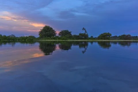 Amazon river, Sunset view, Brazil, South America Stock Photos