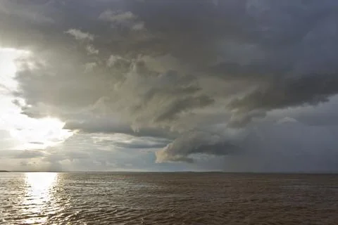 Amazon river view, Stormy clouds, Brazil, South America Stock-Fotos