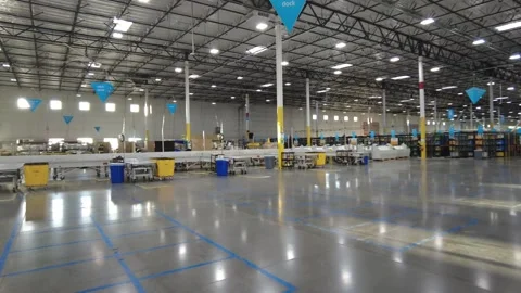 Amazon Sort and Fulfillment Center Stock Footage 253355546