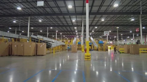 Amazon Sort and Fulfillment Center Stock Footage 253355666