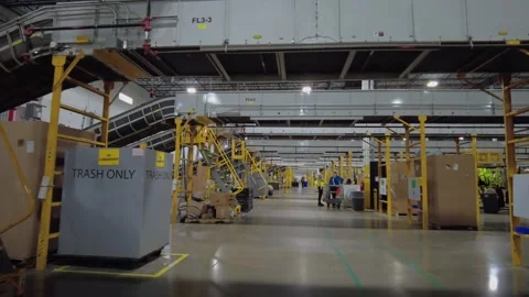 Amazon Sort and Fulfillment Center Stock Footage 253355670
