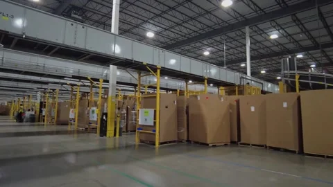 Amazon Sort and Fulfillment Center Stock Footage 253355677