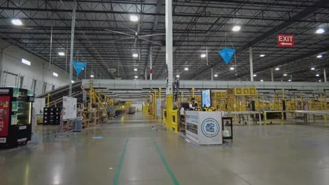 Amazon Sort and Fulfillment Center Stock Footage 253355691
