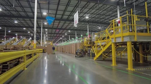 Amazon Sort and Fulfillment Center Stock Footage 253355713