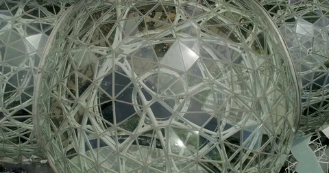 Amazon Spheres Aerial 4K Video stock 126243115