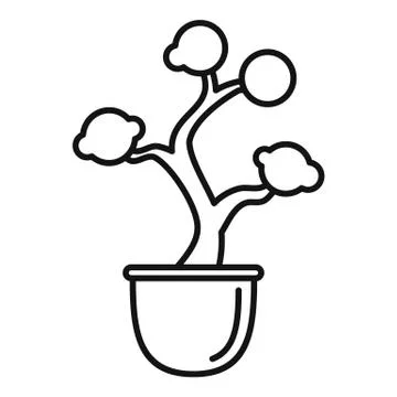 Amazon tree pot icon, outline style Stock Illustration