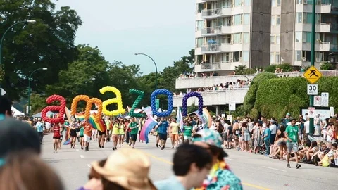Amazon at the vancouver pride parade Stock-Footage 78555231