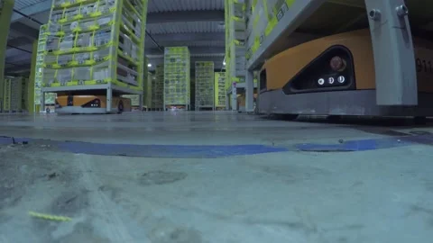 Amazon Warehouse Robotics With Audio Stock Footage 158257820