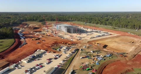 Amazon warehouse under construction Tallahassee FL 5k Stock Footage 165962493