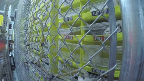 Amazon Warehouse Worker And Robotics Stock Footage 158257604