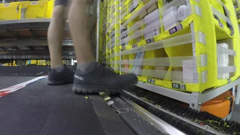 Amazon Warehouse Worker Timelapse 3 Stock Footage 158253021