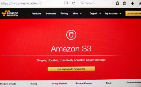 Amazon Web Services homepage Foto stock
