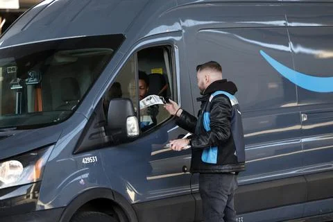 Amazon workers strike led by the Teamsters union at major U.S. hubs, San Francis Stock Photos