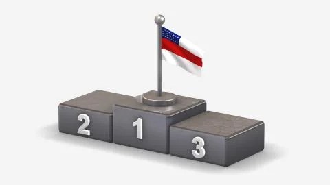 Amazonas 3D waving flag illustration on winner podium. Stock Illustration
