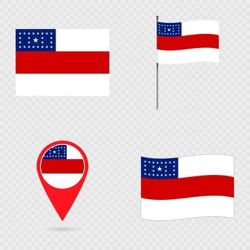 Amazonas Flag Set, State of Brazil. Stock Illustration