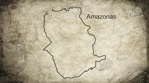 Amazonas map drawn on a cartography background sheet of paper Stock Footage 326314653