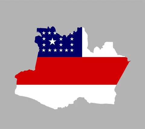 Amazonas map flag vector silhouette illustration isolated on background. Stock Illustration