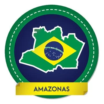 Amazonas Map Sticker Stock-Illustration