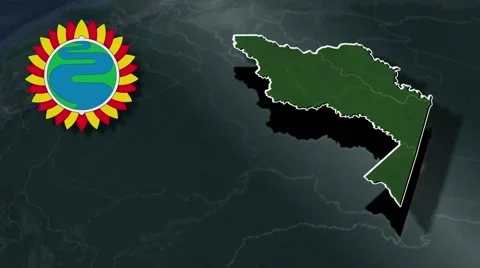 Amazonas whit Coat of arms animation map Stock Footage 53872474