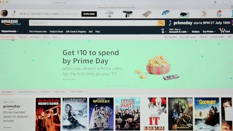 Amazon.com Prime Video home page. Stock Footage 77759667