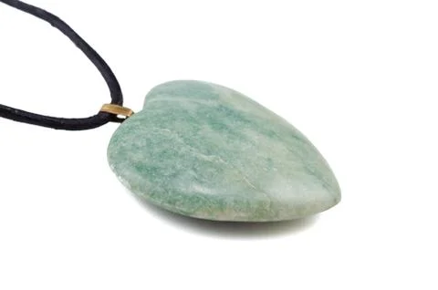 Amazonite heart with leather string Stock-Fotos