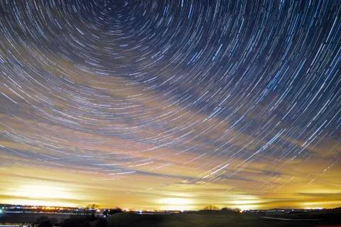 Amazzing Star trails Stock Photos
