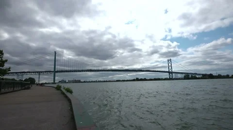 Ambassador Bridge Stock Footage 7745433