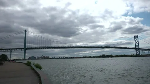 Ambassador Bridge Stock Footage 7745534