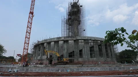 Ambedkar Statue under construction Stock Footage 237368409