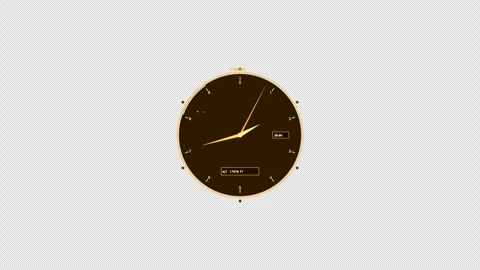 Amber Altimeter Flight Instrument HUD Element Stock Footage 334690691