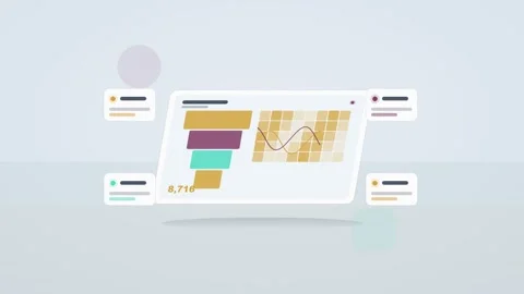 Amber and magenta analytics dashboard flat design loop Stock Footage 342629129