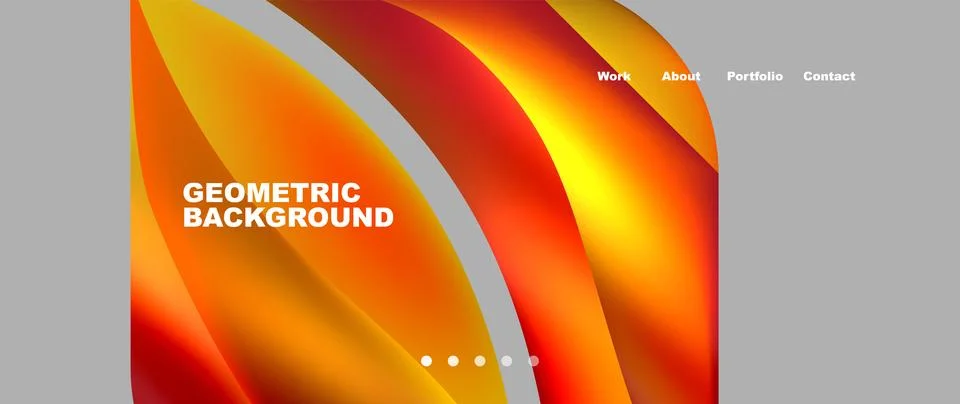 Amber and Orange waves create a liquidlike pattern on a gray background Illustrazione stock
