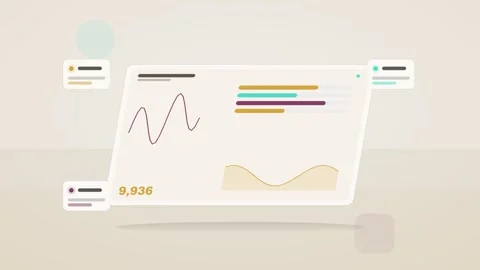 Amber and teal analytics dashboard flat design loop Stock Footage 342628564