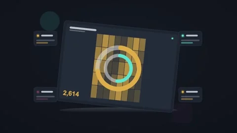 Amber and teal analytics dashboard flat design loop Stock Footage 342628803