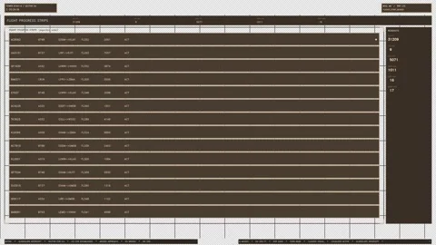 Amber ATC Flight Progress Strip Data Panel UI Element Stock Footage 336051215
