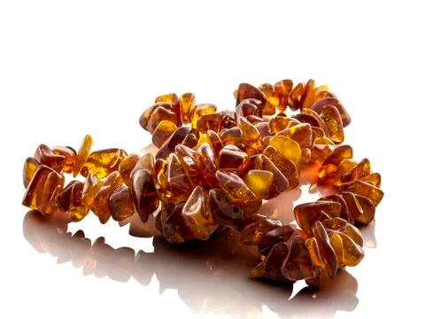 Amber beads Stock Photos