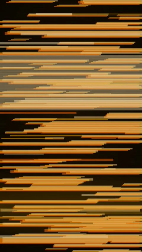 Amber on black pixel sort streaks animation, vertical 9:16 Stock Footage 346236945