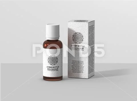 Amber Bottle Mockup 3 PSD 模板
