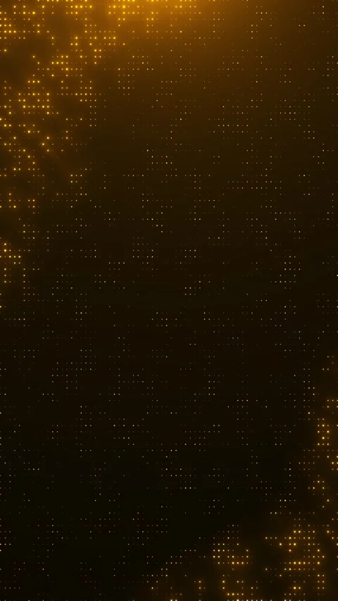 Amber falling data dots background with glowing vertical patterns, dark golden s Stock Footage 340412813