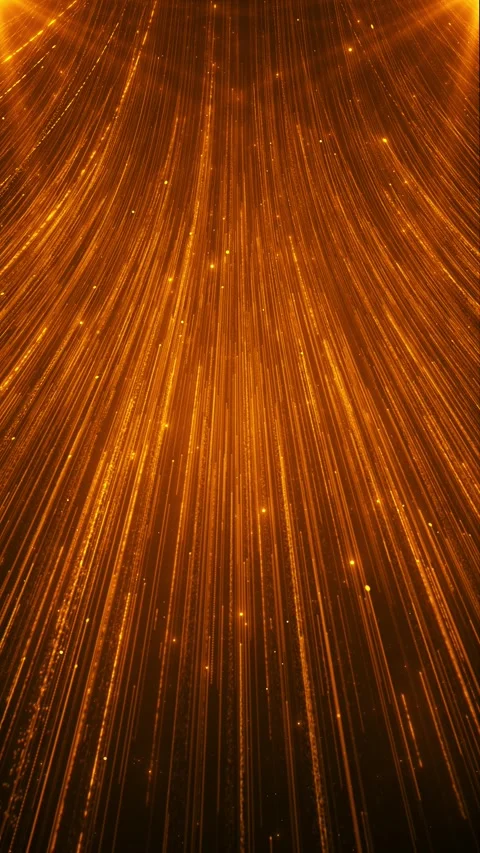 Amber falling light motion background with bright golden cascades, glowing dots, Stock Footage 340416435